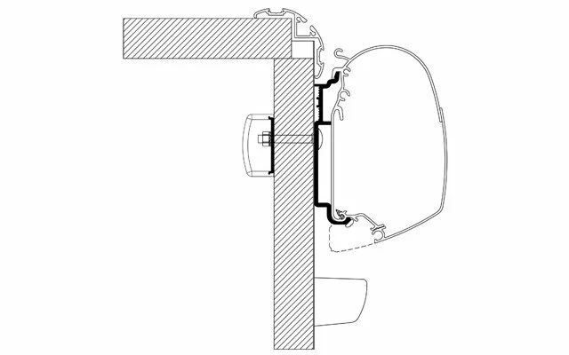 Thule Markisenadapter Knaus 2017 Wandmontage 3 Thule Markisenadapter Knaus 2017 Wandmontage