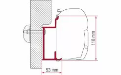 Fiamma Markisenadapter Eura Mobil Karmann Wandmontage