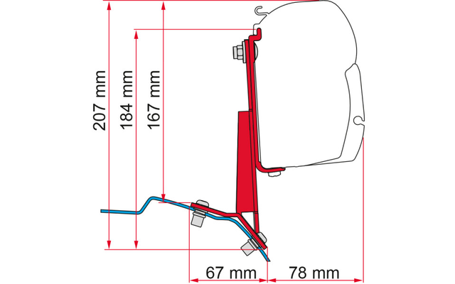 Fiamma Markisenadapter-Kit Für Markise F45s Ford Custom Fahrerseite Links Deep Black 3 Fiamma Markisenadapter-Kit Für Markise F45s Ford Custom Fahrerseite Links Deep Black