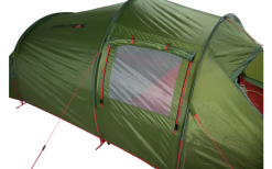 High Peak Falcon 3 LW Lightweight 3 Personen Tunnelzelt Aluminium Gestänge Olive/rot -Campingzelte Verkaufsgeschäft 733031 4904030