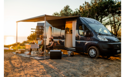 Fiamma F80s Ducato 320 Markise Gehäusefarbe Deep Black Tuchfarbe Royal Grey 320 Cm -Campingzelte Verkaufsgeschäft 822710 5315042